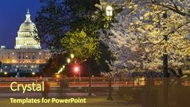  Presentation with united states - Cool new presentation theme with united states capitol at night backdrop and a tawny brown colored foreground