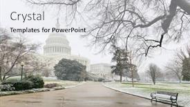  Presentation with blizzard - Beautiful slide deck featuring united states capitol in a blizzard - washington dc united states backdrop and a sky blue colored foreground