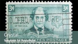  Presentation with girls scouts - Beautiful theme featuring united-states-circa-1948-depicting backdrop and a seafoam green colored foreground