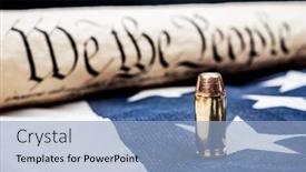  Presentation with constitution - Audience pleasing PPT layouts consisting of united-states-constitution-rolled-up backdrop and a light blue colored foreground