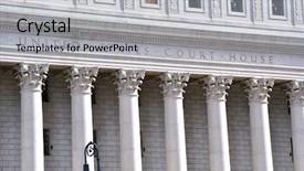  Presentation with house building - Beautiful PPT layouts featuring united states court house building backdrop and a light gray colored foreground