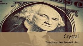  Presentation with george washington - Presentation design enhanced with united states currency money background and a coral colored foreground