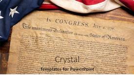  Presentation with declaration independence - Slide deck consisting of united-states-declaration-of-independence background and a coral colored foreground