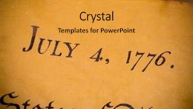  Presentation with declaration independence - Beautiful theme featuring united states declaration of independence backdrop and a gold colored foreground