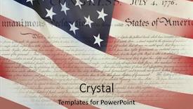  Presentation with declaration independence - Beautiful presentation design featuring united states declaration of independence backdrop and a soft green colored foreground