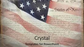  Presentation with declaration independence - Presentation theme with united states declaration of independence background and a mint green colored foreground