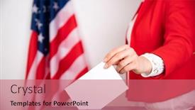  Presentation with people voting - Theme enhanced with united-states-elections-2020-concept background and a coral colored foreground