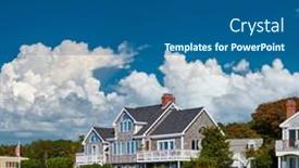  Presentation with neighborhood - Slide deck featuring united-states-flag-at-suburban background and a ocean colored foreground