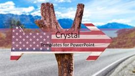  Presentation with united states and flag and eagle - Theme having united states flag wooden sign background and a coral colored foreground