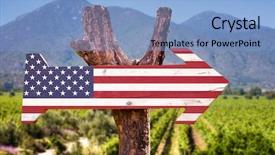  Presentation with winery - Theme enhanced with united states flag wooden sign background and a light blue colored foreground