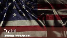  Presentation with american history - Beautiful slides featuring united states history - closeup of ruffled american flag backdrop and a tawny brown colored foreground