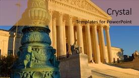  Presentation with united states supreme court - Amazing PPT layouts having united states history - supreme court building in washington backdrop and a gold colored foreground