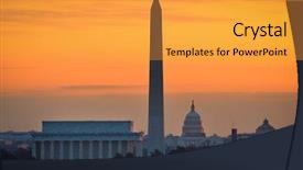  Presentation with united states capitol building - Audience pleasing slide set consisting of united states history - washington dc city view backdrop and a gold colored foreground