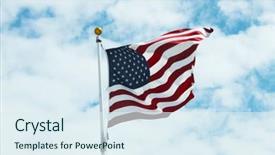  Presentation with broken wall american flag - Amazing PPT theme having united states map - american flag against bright sky backdrop and a sky blue colored foreground