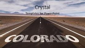  Presentation with colorado - Amazing theme having united states map - colorado written on desert road backdrop and a light gray colored foreground