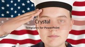  Presentation with united states flag - Cool new presentation with united states military - young female sailor saluting backdrop and a coral colored foreground
