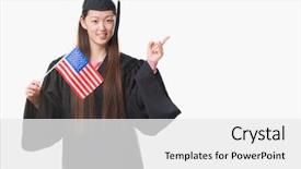  Presentation with america flag - Audience pleasing PPT theme consisting of united states of america flag backdrop and a  colored foreground