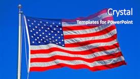  Presentation with united states flag - Beautiful presentation featuring united states of america flag backdrop and a cobalt blue colored foreground