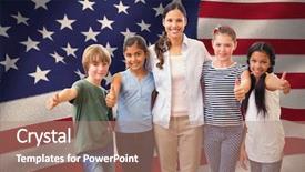  Presentation with america flag - Slides enhanced with united states of america background and a coral colored foreground