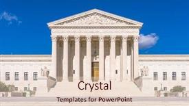  Presentation with united states supreme court - PPT theme featuring united states supreme court building background and a lemonade colored foreground