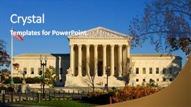  Presentation with united states supreme court - Colorful slide deck enhanced with united states supreme court building backdrop and a teal colored foreground
