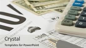  Presentation with united states - Beautiful presentation theme featuring united states tax form calculator backdrop and a light gray colored foreground