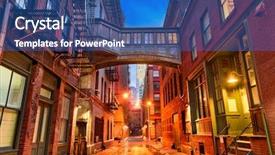  Presentation with new york city - Colorful presentation enhanced with united way - alley in the tribeca neighborhood backdrop and a ocean colored foreground