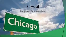  Presentation with chicago - Colorful presentation enhanced with united way - chicago green road sign backdrop and a teal colored foreground