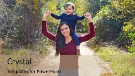  Presentation with walking trail - Amazing presentation having united way - kid boy sitting on mother backdrop and a coral colored foreground