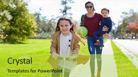  Presentation with daughter - Beautiful slide set featuring united way - mother daughter and son family backdrop and a yellow colored foreground