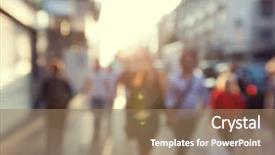  Presentation with ordinary people in england - Cool new presentation theme with united way - people in bokeh street backdrop and a coral colored foreground