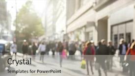  Presentation with people street - Cool new presentation with united way - people in bokeh street backdrop and a light gray colored foreground