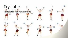  Presentation with united - Presentation theme having united we act girls cheerleaders background and a white colored foreground