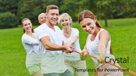  Presentation with congratulations dance competition - PPT theme having united win - strong group in a competition background and a gold colored foreground