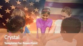  Presentation with children hands - Beautiful PPT layouts featuring unity 3d - children with hands together backdrop and a coral colored foreground