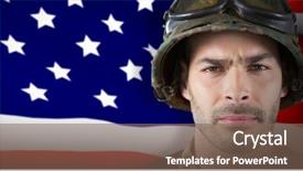  Presentation with unity - Slides having unity 3d - close up of unsmiling soldier background and a violet colored foreground