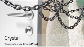  Presentation with chains - Cool new slides with unity 3d - digital composite of 3d door backdrop and a white colored foreground
