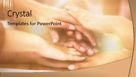  Presentation with hand shake law office - Beautiful presentation design featuring unity 3d - executives forming hand stack backdrop and a lemonade colored foreground