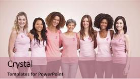  Presentation with together - Slides consisting of unity 3d - happy multiethnic women standing together background and a coral colored foreground