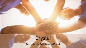  Presentation with people - Amazing slide set having unity 3d - low angle view of people backdrop and a coral colored foreground