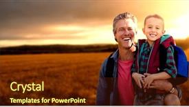  Presentation with unity - Slide deck with unity 3d - portrait of a crouching father background and a tawny brown colored foreground