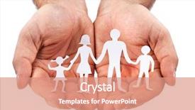  Presentation with caring hands - PPT theme with unity and happiness hands background and a coral colored foreground