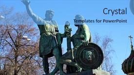  Presentation with red wedding carnations - PPT theme having unity church - monument to minin and pozharsky background and a light blue colored foreground