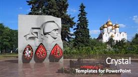  Presentation with minar monument in new delhi - Colorful theme enhanced with unity church - monument unknown soldier backdrop and a violet colored foreground