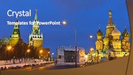  Presentation with unity - Theme having unity church - red square at night moscow background and a teal colored foreground