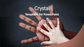  Presentation with black hands - PPT theme enhanced with unity diversity - black and white hands background and a tawny brown colored foreground