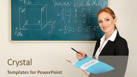  Presentation with black chalkboard chalk dust - Theme having sleepless in his bed screaming background and a dark gray colored foreground