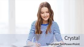  Presentation with education - Audience pleasing slide set consisting of univere - education and home concept backdrop and a light blue colored foreground