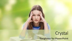  Presentation with stressed - Audience pleasing presentation theme consisting of univere - education and home concept backdrop and a soft green colored foreground