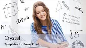  Presentation with education - Presentation design with univere - education and home concept background and a lemonade colored foreground